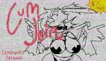  advertisement animated anthro breasts dijon_(guncht) eeveelution female generation_1_pokemon guncht jolteon nintendo patreon pokemon pokemon_(species) solo text trans_(lore) trans_man_(lore) 