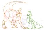  2023 big_breasts bottomless bottomless_female bottomless_taur breasts can clothed clothing container digitigrade dilophosaurid dilophosaurus dilophosaurus_taur dinosaur dinosaur_taur duo electrical_plug feet female fingers hadrosaurid line_art ornithischian parasaurolophus parasaurolophus_taur quadruped reptile reptile_taur scalie scalie_taur scarv standing taur theropod toes topwear torn_clothing vending_machine 