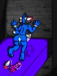  3:4 absurd_res anal anal_masturbation anal_orgasm anthro anus blue_body blue_fur bodily_fluids crossthescore cum cum_drip cum_in_ass cum_inside dripping fur gaping gaping_anus genital_fluids hi_res humanoid machine male masturbation plug_(sex_toy) protogen raspberry(crossthescore) sex_toy 