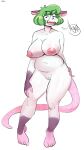  anthro big_breasts breasts eyewear female front_view genitals glasses green_hair hair hi_res mammal mouse murid murine nipples nude pink-areolas pussy rdnki rodent rory_(rdnki) round_glasses simple_background slightly_chubby solo standing white_background 