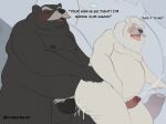  2023 anthro balls bear belly big_belly black_nose blush dober duo erection facial_hair genitals hi_res male male/male mammal mature_male moobs mustache nipples overweight overweight_male penis sex 