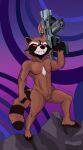  absurd_res anthro chest_tuft featureless_crotch guardians_of_the_galaxy gun hi_res male mammal marvel nude procyonid raccoon ranged_weapon rocket_raccoon sandman_strange solo solo_focus tuft weapon 