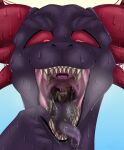  anthro anthro_pred bodily_fluids clothed clothing devourer_(razor_koopa) digital_media_(artwork) dragon drooling drooling_into_mouth duo extreme_size_difference fangs forced forked_tongue goo_creature goo_dragon goo_dripping hi_res holding_on holding_onto horn human imminent_oral_vore imminent_vore larger_male larger_pred lips macro macro_pred male male/male male_pred male_prey mammal matthias_the_bard micro micro_on_macro micro_prey muscular muscular_anthro muscular_male open_mouth oral_vore purple_body red_eyes saliva saliva_on_tongue saliva_string scalie scared simple_background size_difference slime smaller_male smaller_prey teeth throat tongue tongue_out unwilling_prey unwilling_vore uvula vore worried worried_face worried_look y.kaila 
