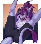  absurd_res anthro athletic athletic_anthro athletic_female beamerbruh breasts camel_toe clothing dragon female hair hi_res horn membrane_(anatomy) membranous_wings nipple_outline nipples open_mouth purple_body purple_hair purple_scales scales scalie shirt solo tail tail_tuft tight_clothing topwear tuft wet wet_clothing wet_shirt wet_topwear wings 