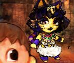  animal_crossing ankha_(animal_crossing) anthro clothing cycadaacolyte dancing duo egyptian egyptian_clothing egyptian_headdress felid feline female humanoid male male/female mammal nintendo temple villager_(animal_crossing) 