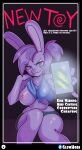  &lt;3 &lt;3_eyes absurd_res blue_clothing bottomwear breast_out breasts cartoon_network clothing comic corruption cover cover_art cover_page enid_(ok_k.o.!_lbh) female fur glowhorn hair hi_res holding_object holding_phone hotpants hypnosis infidelity lagomorph leporid licking licking_lips looking_at_viewer mammal mind_control ok_k.o.!_let&#039;s_be_heroes phone purple_body purple_fur purple_hair rabbit shorts sitting solo text_message tongue tongue_out 