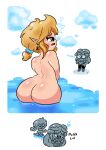  bathing big_butt blonde_hair blue_eyes blush breath_of_the_wild butt butt_focus camera chasing cloud duo ear_piercing ear_ring elf embarassed_nude_male embarrassed exclamation_point female girly hair hi_res humanoid humanoid_pointy_ears humor hylian kreamy_kae link long_hair looking_at_viewer male male/female mammal nintendo not_furry nude partially_submerged piercing ponytail princess princess_zelda ring_piercing royalty sheikah_slate skinny_dipping surprise taking_picture text the_legend_of_zelda water wet wide_hips 