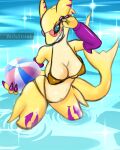  absurd_res anthro ball bandai_namco beach beach_ball belly big_breasts black_sclera blue_eyes breasts cleavage clothed clothing colored_sketch digimon digimon_(species) eye_scar eyewear facial_scar female fish hi_res hybrid inflatable leg_fins looking_at_viewer marine markings purple_clothing renamon scar seaside shark shark_fin shark_tail simple_background sketch smile smiling_at_viewer solo squish striped_markings stripes sunglasses sunglasses_on_face swimwear teeth_showing thick_thighs thigh_fin under_boob varlastreak water wet yellow_body 