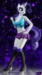  3d_(artwork) absurd_res anthro boots bottomwear clothing crop_top digital_media_(artwork) equid equine female footwear friendship_is_magic hasbro hi_res high_heeled_boots high_heels horn knee_boots knee_highs legwear mammal midriff miniskirt my_little_pony rarity_(mlp) shadowboltsfm shirt skirt solo topwear unicorn 