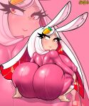  animal_humanoid big_butt blackarabi butt clothed clothed_sex clothing fan_character female female/female hi_res human humanoid lagomorph leporid makeup mammal massive_size_difference massive_thighs rabbit sex shake short_stack solo twerking 