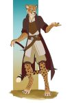  absurd_res anthro cheetah claws clothed clothing digitigrade dungeons_and_dragons feet felid feline fur hasbro hi_res male mammal melee_weapon mordorinka simple_backgroundspotted solo spots sword toes weapon wizards_of_the_coast 