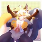 1boy 1girl aas_(aasjpvm) absurdres ahoge anal animal_ear_fluff animal_ear_piercing animal_ears animal_feet animal_hands animal_nose ankle_bell artist_name ass bandaid_on_thigh barefoot bell black_fur blue_panties blush blush_stickers body_fur border brown_fur cat_face_sticker closed_eyes closed_mouth clothing_aside completely_nude english_commentary fang fang_out fewer_digits flat_chest fox_ears fox_girl fox_tail from_below furry furry_female furry_male furry_with_furry gradient_background green_background hair_between_eyes hair_ornament hairpin hands_on_another&#039;s_thighs hands_on_own_ass heart heart_sticker hetero highres jingle_bell legs_up lifting_person long_hair miu_(aas) motion_lines musical_note nose_blush nude original outside_border panties panties_aside pawpads penis plaid plaid_background purple_background pussy pussy_juice reverse_suspended_congress sex sex_from_behind sidelocks signature skunk_boy skunk_tail smile soles spread_legs standing star_(symbol) star_hair_ornament sticker_on_face striped striped_panties tail tail_raised thick_eyebrows thighs topless two-tone_fur two-tone_panties uncensored underwear underwear_only white_border white_hair white_panties x_hair_ornament yellow_fur 