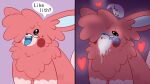  absurd_res ahegao annoyedclaude blush bodily_fluids comic cum dialogue digital_drawing_(artwork) digital_media_(artwork) english_text feral flutter fur generation_9_pokemon genital_fluids hi_res looking_at_viewer looking_pleasured male mammal nintendo open_mouth oral pawmot pink_body pink_fur pokemon pokemon_(species) rodent simple_background smile solo text tongue tongue_out 