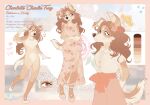  bird_dog canid canine canis charlie_troy clothing domestic_dog dress ear_piercing female footwear hair hunting_dog hybrid long_hair mammal model_sheet piercing retriever shoes smile solo sundress unknown_artist 