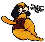  1:1 anthro big_breasts big_butt breasts butt canid canine canis clothed clothing collar curvy_figure domestic_dog duck_hunt duck_hunt_dog female fur hi_res huge_breasts huge_butt huntress_(lewdewott) lewdewott looking_at_viewer mammal multicolored_body multicolored_fur nintendo panties simple_background skimpy solo spiked_collar spikes text thick_thighs tight_clothing two_tone_body two_tone_fur underwear voluptuous 