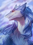  blue_body blue_fur cold feral fur hair hi_res long_hair looking_at_viewer male multicolored_body multicolored_fur portrait red_sclera rixxa_(darksci) sergal solo two_tone_body two_tone_fur white_body white_fur yellow_eyes zhurzh 