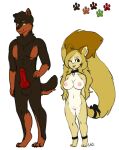  anthro big_breasts bittervow bow_ribbon breasts canid canine canis collar cuff_(restraint) domestic_cat duo erection felid feline felis female hi_res levi_kyros male male/female mammal markings nero_kyros nude restraints size_difference standing valta wolf 