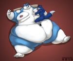  2013 anthro belly big_belly bird&#039;s-eye_view blue_body blue_fur canid canine canis domestic_dog duo feet fur hair high-angle_view huge_belly husky hybrid kazecat larger_male lying male mammal moob_suckle morbidly_obese morbidly_obese_anthro morbidly_obese_male nipples nordic_sled_dog obese obese_anthro obese_male on_back overweight overweight_anthro overweight_male paws sheppy_(wuskeh) simple_background size_difference smaller_male spitz tail thick_thighs white_belly white_body white_fur wide_hips wolf 