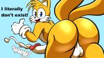  anthro backsack balls big_butt bodily_fluids butt canid canine colored cum cumshot ejaculation fox genital_fluids genitals gesture hi_res looking_at_viewer looking_back looking_back_at_viewer male mammal miles_prower nude penis protagon sega sonic_the_hedgehog_(series) thumbs_up 