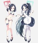  &lt;key&gt;_(blue_archive) 2girls absurdly_long_hair absurdres apron aris_(blue_archive) aris_(maid)_(blue_archive) bikini black_bikini black_dress black_footwear black_hair blue_archive blue_eyes blue_halo breasts closed_mouth commentary dress english_commentary frilled_apron frills full_body grey_background halo highres long_hair maid maid_apron maid_bikini maid_headdress multiple_girls official_alternate_costume open_mouth pantyhose red_eyes red_halo shoes short_hair short_sleeves simple_background small_breasts smile swimsuit tia_(4017342) unconventional_maid very_long_hair white_apron white_pantyhose 