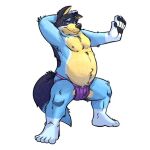  1:1 2021 anthro artmutt australian_cattle_dog bandit_heeler barefoot bedroom_eyes black_pawpads black_paws blue_background blue_body blue_ears blue_eyebrows blue_eyes blue_fur blue_hair blue_nose blue_tail bluey_(series) bulge canid canine canis cattledog chubby_anthro chubby_male clothed clothing dancing detailed domestic_dog eyebrows feet fluffy fluffy_tail fur fur_hair glistening glistening_eyes glistening_nose hair half-closed_eyes hand_behind_head hand_on_head herding_dog jockstrap long_tail male mammal mostly_nude multicolored_body multicolored_ears multicolored_fur multicolored_tail musclegut muscular narrowed_eyes nipples pastoral_dog pawpads paws pecs pose raised_arm seductive shadow short_hair simple_background slightly_chubby slightly_chubby_anthro slightly_chubby_male solo spread_legs spreading tail thick_thighs toony topless topless_anthro topless_male two_tone_body two_tone_fur two_tone_tail underwear whiskers yellow_body yellow_ears yellow_fur yellow_skin 
