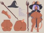  anthro big_breasts bone breasts brown_body brown_fur capelet clothed clothing countershade_feet countershading feet female fur hair hair_over_eye hanging_breasts hat headgear headwear hi_res huge_breasts magic_user mammal matypup model_sheet mouse multicolored_hair murid murine one_eye_obstructed pawpads pink_pawpads purple_hair rodent sagging_breasts short_hair short_stack skimpy skull solo staff text two_tone_hair witch witch_hat yellow_eyes 