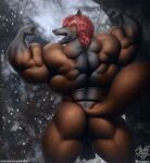  anthro big_butt big_muscles black_body black_fur brown_body brown_fur butt canid canine canis cave cavern clothing detailed flexing_bicep flexing_muscles fluffy fur hair hi_res huge_butt huge_hips huge_muscles huge_thighs jugg4 legwear loincloth_only looking_at_viewer looking_back male mammal mane massive_thighs muscle_size_difference muscular muscular_anthro muscular_male muscular_thighs nude orange_eyes presenting presenting_hindquarters proud raised_tail realistic rear_view red_hair smile smiling_at_viewer snow snowing snowstorm soft_abs solo solo_focus tail thick_thighs thigh_highs timor tribal triceps warrior winter wolf 