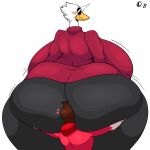  &lt;3 1:1 anatid anseriform anserinae anthro avian big_breasts big_butt bird blush breasts butt butt_grab duo face_in_ass female hand_on_butt hi_res huge_breasts huge_butt male male/female omegabrawl overweight surprise surprised_expression swan thick_thighs wide_hips 