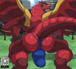  anthro anus back_muscles bakugan balls big_butt big_muscles big_penis bikini_thong bubble_butt bulge butt claws clothed clothing crouching digital_media_(artwork) drago_(bakugan) dragon erection genitals hands_on_legs hi_res horn licking male masterelrest membrane_(anatomy) membranous_wings muscular muscular_anthro muscular_male muscular_thighs nude partially_clothed penis presenting presenting_anus presenting_hindquarters raised_tail scales scalie sega sega_toys smile smiling_at_viewer smirk smirking_at_viewer solo swimwear tail thick_thighs thong tongue tongue_out underwear western_dragon wide_hips wings 