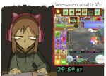  brown_hair flcl flower galinbookshelf headphones keyboard_(computer) lego livestream mario_(series) mouse_(computer) pikmin_(series) pink_headphones plants_vs_zombies qui-gon_jinn sailor_collar samejima_mamimi star_(symbol) star_wars sunflower_(plants_vs_zombies) the_sims 