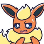  1:1 alpha_channel ambiguous_gender blue_eyes canid digital_media_(artwork) disgust eeveelution endwl feral flareon fur generation_1_pokemon low_res mammal neck_tuft nintendo open_mouth orange_body orange_fur paws pokemon pokemon_(species) reaction_image solo tan_body tan_fur tuft yellow_body yellow_fur 