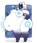  anthro belly big_belly big_breasts big_butt bovid breasts butt caprine female hi_res kindred_(lol) kingcreep105 league_of_legends mammal overweight riot_games sheep solo weight_gain wide_hips 