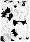  2boys abs absurdres anal armor ass bodysuit boots chest_armor clothes_pull cum cum_in_mouth dragon_ball dragon_ball_z ejaculating_while_penetrated ejaculation erection fellatio gloves grabbing greyscale highres male_focus monkey_tail monochrome multiple_boys multiple_views navel nipples oral pants pants_pull pectoral_grab penis saiyan_armor scharlachrotn scouter sex sex_from_behind short_hair son_goku spiked_hair tail testicles translation_request vegeta wristband yaoi 