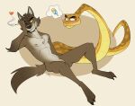  anthro blush canid canine canis cigarette dragondrawer dreamworks duo genitals hi_res male mammal mr._snake_(the_bad_guys) mr._wolf_(the_bad_guys) nude penis reptile scalie snake the_bad_guys wolf 