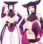  1girl blunt_bangs cone_hair_bun feet hair_bun han_juri legs piercing red_eyes rezodwel sidelocks soles street_fighter tongue tongue_out tongue_piercing 