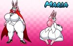  al_gx anthro big_breasts big_butt breasts butt cape clothed clothing female footwear generation_1_pokemon hair hi_res maria_(bunbun_maria) mask nintendo pink_body pink_hair pokemon pokemon_(species) scut_tail shoes short_tail smile solo suit tail wigglytuff 