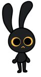  :&lt; alpha_channel ambiguous_gender anthro black_body gooblie_2 lagomorph leporid low_res mammal monochrome rabbit silly simple_background solo toony transparent_background yellow_and_black yellow_sclera 