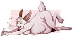 &lt;3 anthro belly breast_squish breasts brown_ears bulge butt cinnamon_(bunwithmemes) colored dialogue digital_media_(artwork) endosoma eyes_closed fangs female fully_inside fur head_tuft hi_res humping_belly lagomorph leporid looking_pleasured lying mammal misterpolkovnik nude on_front onomatopoeia pattern_background rabbit raised_leg scut_tail short_tail simple_background smile solo sound_effects squish tail teeth text tongue tuft vampire vore white_body white_fur 