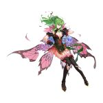  1girl antennae blush breasts butterfly_wings cleavage cleavage_cutout clothing_cutout dress fairy fairy_wings fake_wings fire_emblem fire_emblem_awakening fire_emblem_heroes flower full_body gloves green_eyes green_hair hair_ornament high_heels insect_wings large_breasts leaf leaf_on_head long_hair multicolored_clothes multicolored_dress official_alternate_costume pointy_ears ponytail ribbon rose simple_background solo thighhighs tiara tiki_(adult)_(fire_emblem) tiki_(adult)_(resplendent)_(fire_emblem) tiki_(fire_emblem) torn_clothes wings 