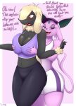  absurd_res an-tonio anthro anthrofied big_breasts blush bottomwear bra breast_grab breasts clothed clothing digital_media_(artwork) duo eeveelution espeon female female/female furfrou generation_2_pokemon generation_6_pokemon hand_on_breast hi_res nintendo pants pokemon pokemon_(species) shorts silvia_(an-tonio) simple_background sports_bra text thick_thighs tight_clothing underwear yoga_pants 