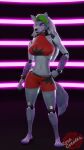  3d_(artwork) 4k 9:16 absurd_res animated anthro blender_(software) breasts canid canine canis choker clothing digital_media_(artwork) ear_piercing female five_nights_at_freddy&#039;s five_nights_at_freddy&#039;s:_security_breach hair hand_on_hip hi_res jewelry looking_at_viewer machine mammal necklace piercing robot rosecreates roxanne_wolf_(fnaf) scottgames simple_background smile solo steel_wool_studios wolf 