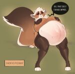  anthro belly big_belly big_breasts breasts female ginger_(kyoriichi) hand_on_stomach hi_res kyoriichi mammal nude pregnant pregnant_female procyonid raccoon solo thick_thighs 