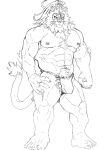  abs absurd_res anthro asian_clothing body_hair chest_hair clothing east_asian_clothing felid fu_ren_chi fundoshi hi_res japanese_clothing lifewonders lion live_a_hero male mammal muscular muscular_anthro muscular_male nipples pantherine pecs pubes solo tail toshu underwear 