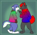  anthro dakota_wusky duo flirting hi_res human male male/male mammal nesi_wusky wuskies 