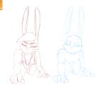  anthro disney ears_up female hair hi_res judy_hopps lagomorph leporid line_art looking_at_viewer mammal rabbit scar simple_background sketch solo spoof_(artist) white_background zistopia zootopia 