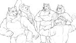  anthro ball bandanna barrel_(live_a_hero) belly biceps canid canine canis clothing crossed_arms domestic_dog group kerchief lifewonders line_art live_a_hero male mammal mokdai muscular muscular_anthro muscular_male nordic_sled_dog o8rpwrhvpo15738 overweight pecs playing pubraseer sadayoshi samoyed shirt spitz tank_top topwear yohack 