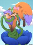  absurd_res canid canine fennec flower fox hi_res jasper_(pizzacow) mammal plant shero-chan sherochan suspension tentacles 