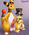  2021 ampharos animal_genitalia armband ball_tuft balls bedroom_eyes big_balls big_penis blush bodily_fluids bow_tie cheek_tuft clothing digital_media_(artwork) duo erection eyewear facial_tuft feral forehead_gem fur galv3z_(artist) galvez_(galv3z) generation_2_pokemon genital_fluids genitals goggles green_armband hand_on_penis hat headgear headwear hi_res horn looking_at_genitalia looking_at_penis male mammal markings multicolored_ears narrowed_eyes naughty_face nintendo nude paws penis penis_size_difference pink_penis pokemon pokemon_(species) precum quilava red_bow_tie red_eyes seductive shaded signature simple_background size_difference smile standing steampunk striped_ears striped_markings striped_neck striped_tail stripes surprised_expression tail tail_gem tail_markings tapering_penis thick_thighs top_hat tuft two_tone_ears two_tone_face two_tone_neck two_tone_tail white_balls white_body wide_eyed yellow_arms yellow_body yellow_face yellow_nose 