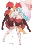  akeno_(itsnafulol) anthro big_breasts blue_hair breast_play breast_size_difference breast_suck breastfeeding breasts canid canine delphox duo female fox fur generation_6_pokemon gynomorph gynomorph/female hair happy happy_sex hi_res human human_on_anthro intersex intersex/female interspecies lemonbizate_(artist) licking mammal nintendo orange_body orange_fur pokemon pokemon_(species) pokephilia purple_eyes red_body red_eyes red_fur reverse_stand_and_carry_position sex sex_from_behind standing standing_sex sucking tail thick_thighs tongue tongue_out vaginal yellow_body yellow_fur 