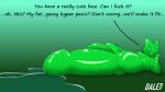  absurd_res anthro balls bedroom_eyes belly big_balls big_belly big_penis blue_eyes bodily_fluids daletfours dialogue dominant dragon excessive_genital_fluids excessive_precum genital_fluids genitals glistening glistening_body goo_creature goo_dragon gradient_background green_body hand_on_leg hand_on_own_leg hand_on_own_thigh hand_on_thigh hi_res honeydew_(daletfours) huge_balls huge_penis hyper hyper_balls hyper_genitalia hyper_penis looking_at_viewer lying male moobs narrowed_eyes on_side overweight overweight_male penis precum precum_pool precum_squirt profanity seductive simple_background smile solo talking_to_viewer 